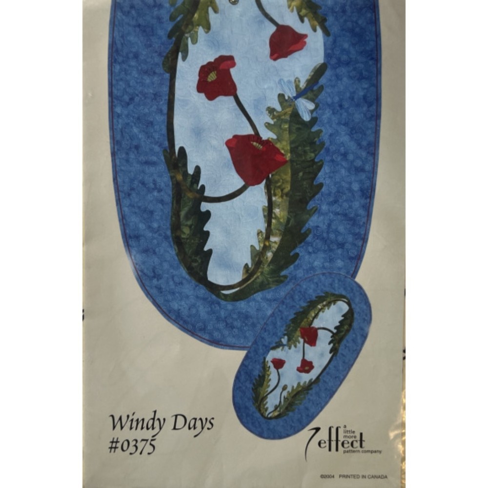 A Little More Effect - Windy Days Poppy Applique Pattern Table Runner
